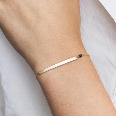 China Factory wholesale cheap high quality three color plated simple design women geometric stainless steel bracelet for sale