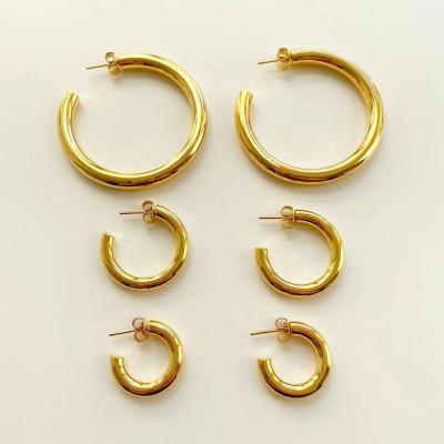 China High Quality Fine Polished Hot Sale High Quality Cooper Hoop Earrings For Women for sale