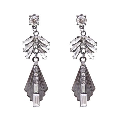 China High quality factory original cheap fashion overdone jewelry black gun plated metal earrings punk women big for sale