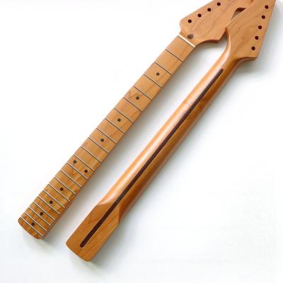 China Vintage Nitro Finish One Piece Roasted Maple Guitar Neck 21 Fret Early Style Guitar Neck For ST Guitars With 42mm Bone Nut for sale