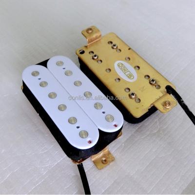 China OEM Alnico Humbucker Guitar Set Pickup 1 Potted Wax GUITAR In White Color With 4 Strings Leads for sale