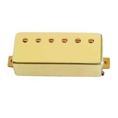 China Mini Humbucker Guitar Magnet Pickup LP Guitar Pickup Gold Ceramic Cover With 4 String Lead Wire for sale