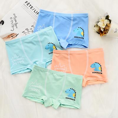 China Low Price Boys Kids Antibacterial Underwear Boxer Briefs Cute Cotton Dinosaur Cartoon Baby Underwear for sale