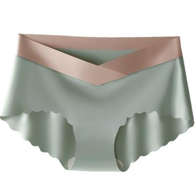 China Pregnant Women Ice Low Waist Antibacterial Silk Seamless Abdominal Support Postpartum Underwear for sale