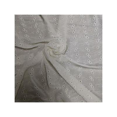 China ONE SIZE high quality 100%nylon rayon gauze with eyelets embroidery fabric for sale