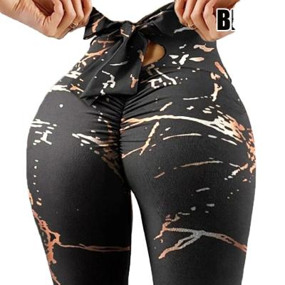 China BowTrousers Breathable Slim Fit Stretch Skinny Bottom Printed Ladies Shape Gym Sport Running Yoga Pants for sale