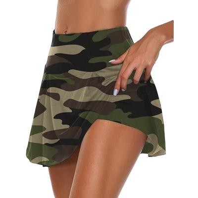 China New Plus Size Women's Fashion Camouflage Print Double-Layer Sports Shorts Quick-drying Yoga Sports Gaiters Fitness Shorts for sale