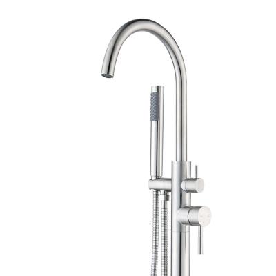 China With Slide Bar Popular Luxury Bath Style Floor Position Bathroom Floor Mounted Bathtub Faucet for sale