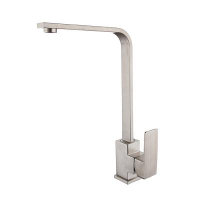 China Faucets Factory Supply Best Quality Square Stainless Steel Thermostatic Single Handle Kitchen Faucet for sale