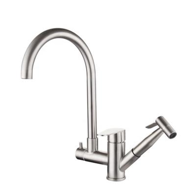 China Factory Price Thermostatic Brand New Contemporary Hotel Faucets Stainless Steel Pull Out Kitchen Faucet for sale