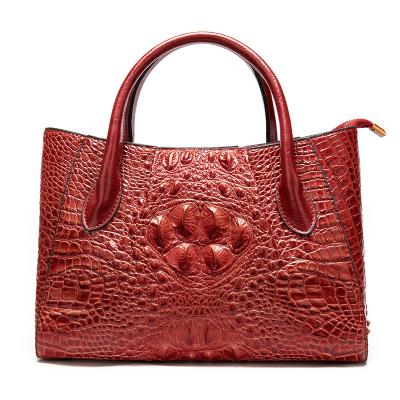 China Waterproof High quality fashion ladies handbag leather retro crocodile shoulder crossbody bag large capacity tote bag for sale