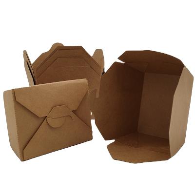 China Recyclable Brown Craft Food Hamburger Packaging Hamburger Lunch Print Your Own Logo Kraft Paper Box for sale