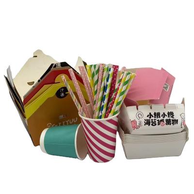 China Retro Craft Recyclable Custom Paper Takeout Container Paper Packing Box Food Packaging Box Takeout Box for sale