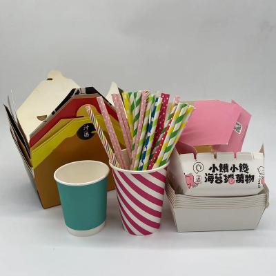 China Retro Craft Recyclable Custom Paper Takeout Container Paper Packing Box Food Packaging Box Takeout Box for sale