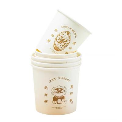 China Waterproof Oil Resistant Kraft Paper Bowl Disposable Food Paper Bowl for sale