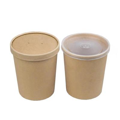 China Waterproof Disposable Printed Kraft Paper Salad Bowl Disposable Paper Bowl For Soup for sale