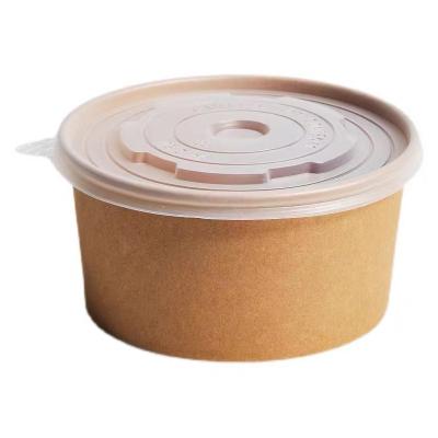 China Food Grade Waterproof Oil Resistant Wrapping Paper Salad Disposable Paper Bowl With PET Lid for sale