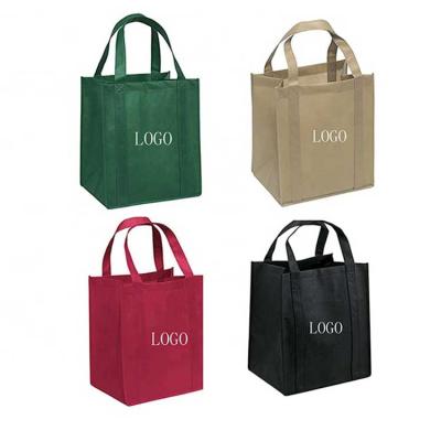 China Portable Foldable Handled Carry Tote Shopping Bag Print Non Woven Ecological Accept Logo Customized Color Custom Oem Open Top Customized for sale