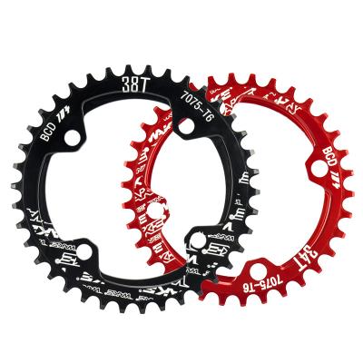 China BCD 32T 34T 36T 38T Alloy Round Chainring 104 Wide Narrow Aluminum Single Chain Ring For BMX MTB WAKE Single Chainring 158*158*3mm for sale