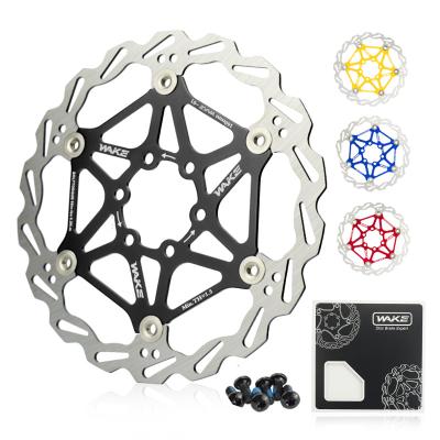 China Mountain Bikes 160/180/203mm Mountain Bicycle Disc Brake Rotor With 6 Bolts Suitable For Road Bike Mountain Bike WAKE Brake Disc for sale