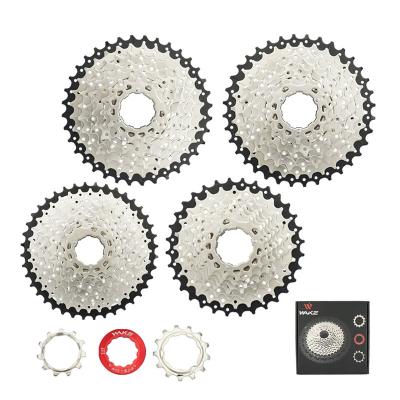 China Steel 9 speed mountain bike cassette 11-25/28/32/36/40/42T suitable for MTB bicycle, road bicycle, WAKE ultralight flywheel for sale