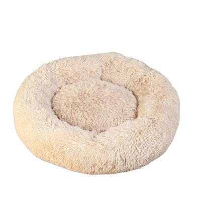 China Sustainable Fluffy Round Pet Bed Luxury Warm Cold Pad Washable For Cat And Small Dogs for sale