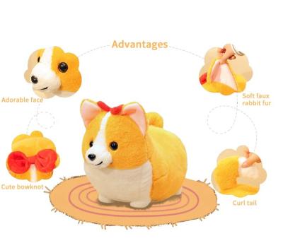 China Cute/Hot/Gently 38x28cm Corgi Smiles Face Plush Toys Custom Made Plush Cute Toy Stuffed Animal For Gifts for sale