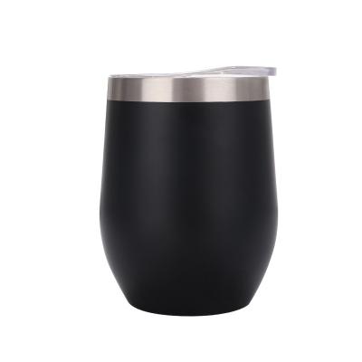 China Sustainable Hot Sale Custom Branded Cheap Insulated Egg Wine Tumbler Mug 12oz With Lid for sale