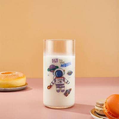 China 300ml Viable Hot and Cold Glass Children's Cup Children's Milk Water Juice Coffee Water Glass with Scale for sale