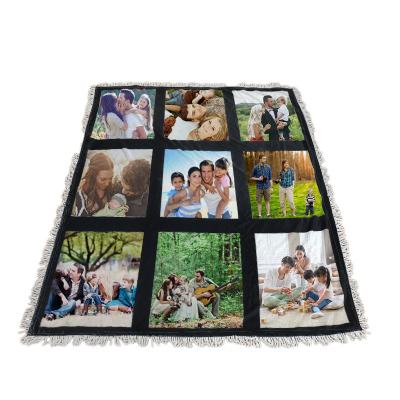 China PORTABLE Wholesale Custom DIY Sublimation Blanket Throw Photo Blanket Panels Dye Blank Sublimation Blanket for sale