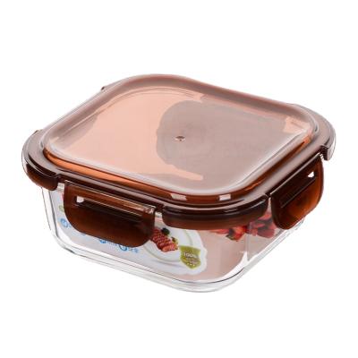 China Household Microwavable Square High Qulity Environmental Protection Transparent Glass Rice Keep Box for sale