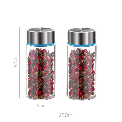 China Small Portable Glass Bottle Transparent Freshness Preservation Food Storage Seasoning Bottle for sale