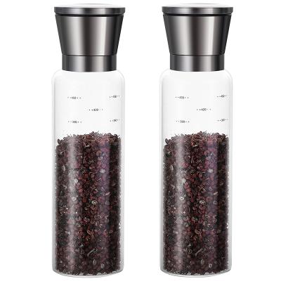 China Freshness Preservation Stainless Steel Salt Pepper Grinder Set Hand Operation Spice Mill Manual Black Pepper Grinder for sale