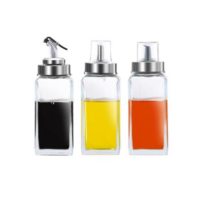 China Viable Glass Condiment Serving Oil Dispenser Bottles Creative Leakproof Sauce Boats Oil Vinegar Bottle Sauce Container Jar for sale