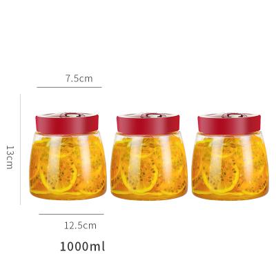 China Wholesale 1000ml Household Food Glass Storage Jars Freshness Preservation for Wine Making and Pickling for sale