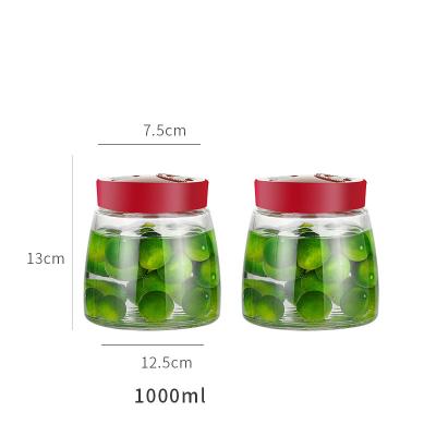 China Wholesale 1000mll Freshness Preservation Household Kitchen Food Storage Sealed Tin Enzyme Lead Free Glass Bucket for sale