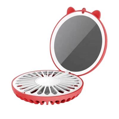 China Lighted Makeup Mirror With Led Lights Led Mirror With Fan, Portable Makeup Mirror Led Mini Vanity Light Lamp Fan With Led Light for sale