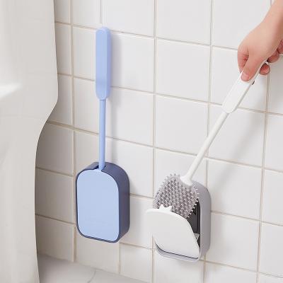 China Toilet Bowl Brush and Holder Durable and Flexible Bristles Wall Mounted Toilet Brush for Bathroom Cleaning en venta