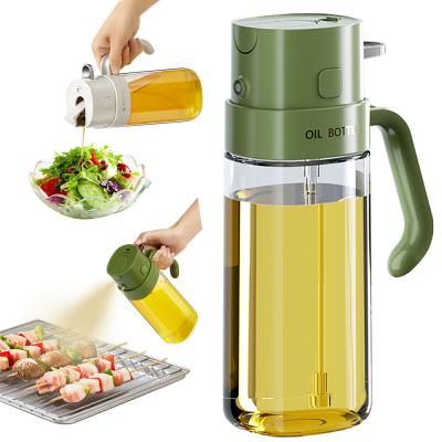 China 2 in 1 Olivenöl Spender Flasche 550ml 19OZ Lebensmittel-Glasöl Sprayer zum Kochen zu verkaufen