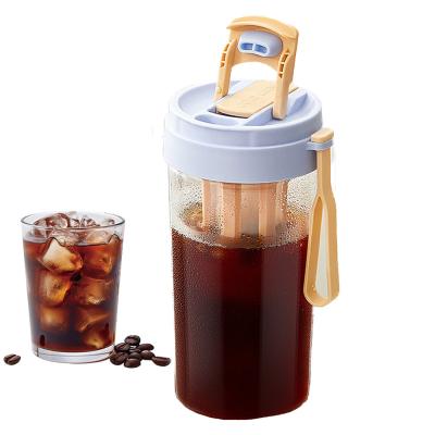 Chine 16 oz / 480 ml 2 en un couvercle Options de la cafetière à brasser à froid avec filtre à mailles à vendre