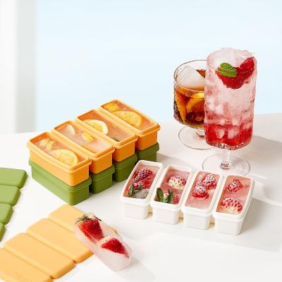 China New Custom Ice Maker Large Rectangle Silicone Ice Cube Tray for Drinking and Wine en venta