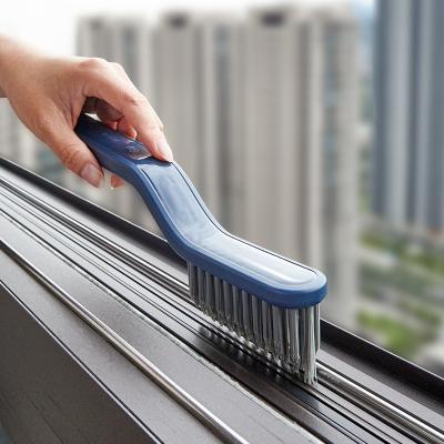 China Custom Handhold 2 In 1 Multipurpose Crevice Cleaning Brush Window Corner Gap Sliding Door Track Dust Cleaner Brush for sale