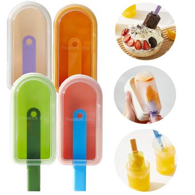 Chine Les enfants dessin animé Popsicle moules de qualité alimentaire Silicone moules de crème glacée Pops avec des bâtons réutilisables Non-Stick Design plat facile de libération à vendre