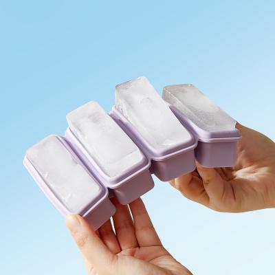 China New custom Multipurpose large rectangle Silicone Ice Cube Tray for sale