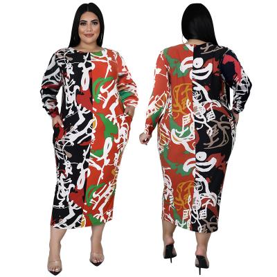 China Wholesale Sustainable African Party Comfortable Soft Autumn Long Sleeve Elegant Plus Size Women Lady Casual Dresses for sale