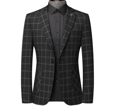 China 2021 New Anti-wrinkle OEM Plus Size Plaid Office Business Men Factory Worked Suit And Pants Wedding Party Slim Mens Suits for sale