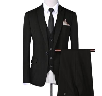 China Wholesale Custom Black Anti-Wrinkle Best Brands Wedding Formal 3 Piece Men's Business Suits for sale