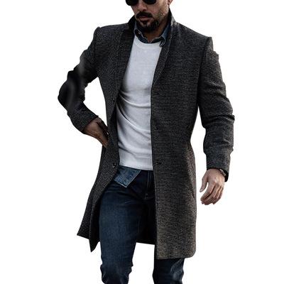 China 2021 New Breathable Men's Overcoat Winter Business Coat Men's Long Woolen Coat Windproof Coat for sale