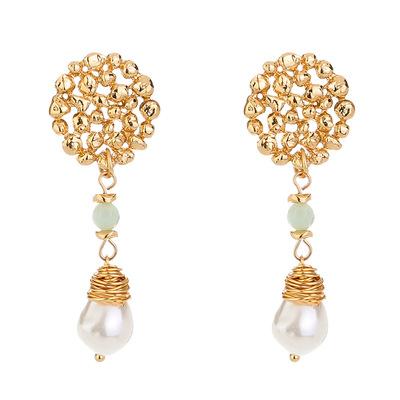 China Baroque Pearl Natural Freshwater Pearl Earrings For Women Plant Natural Stone Earrings Luxury Handmade Fine Jewelry for sale