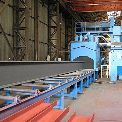 China Construction worksÂ   roller conveyor H-beams, profile steel derust pulled section and blaster for sale